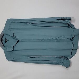 Women's The Limited Button Down Long Sleeves, Blue Green, Petite Medium,  EUC